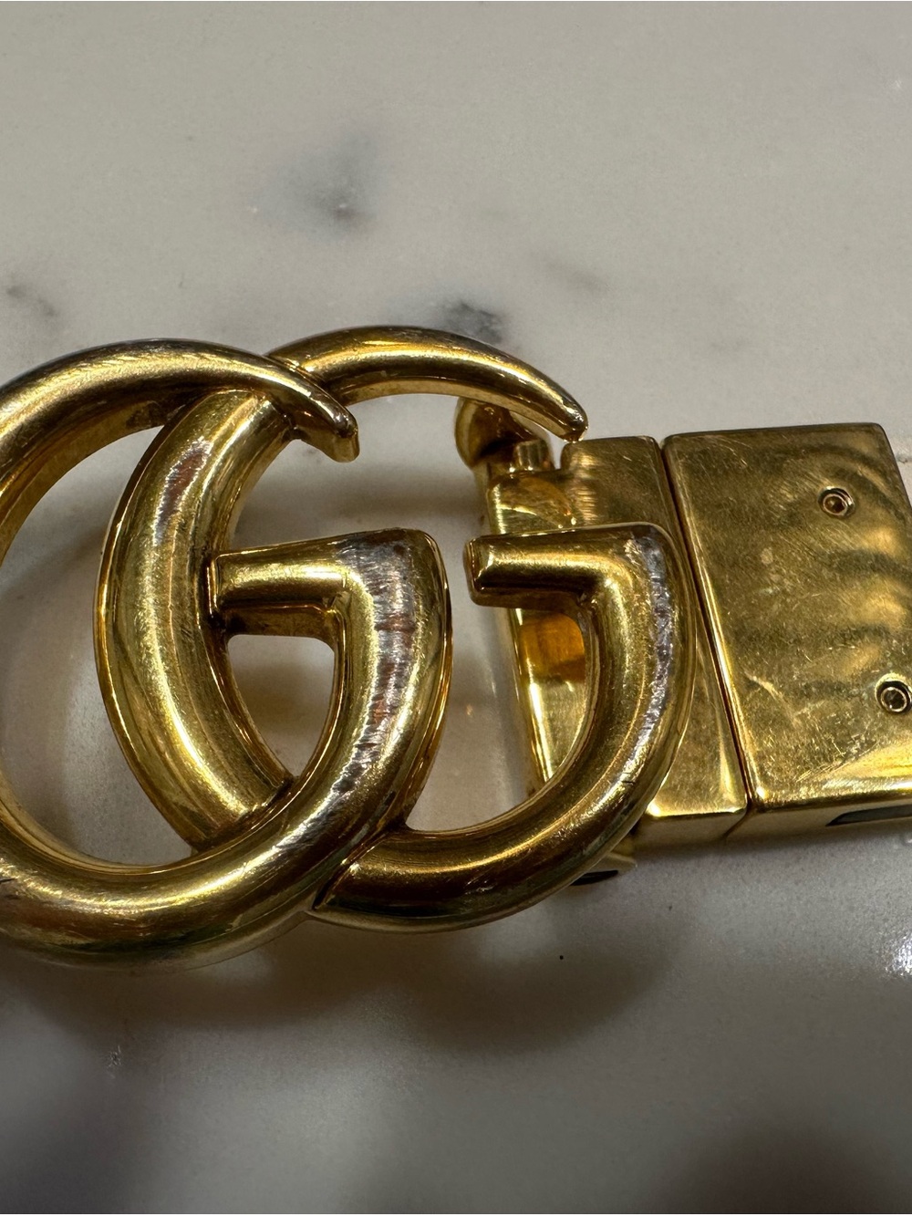 Gucci Leather Belt Double G Buckle White Size 85 Style 409417